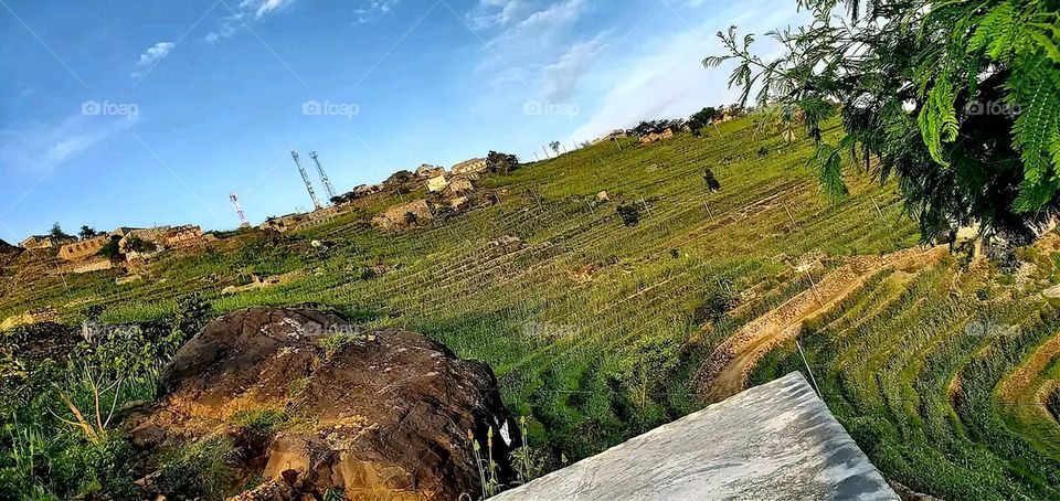 Glory be to God, the magnificent and picturesque view and the natural green trees are a view that is nothing more wonderful than it