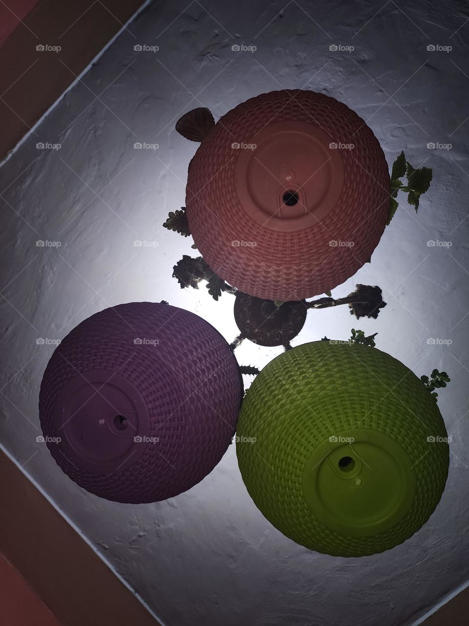 trio basket on lighting fixtures