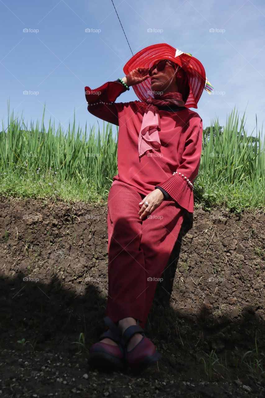 woman standing on the field