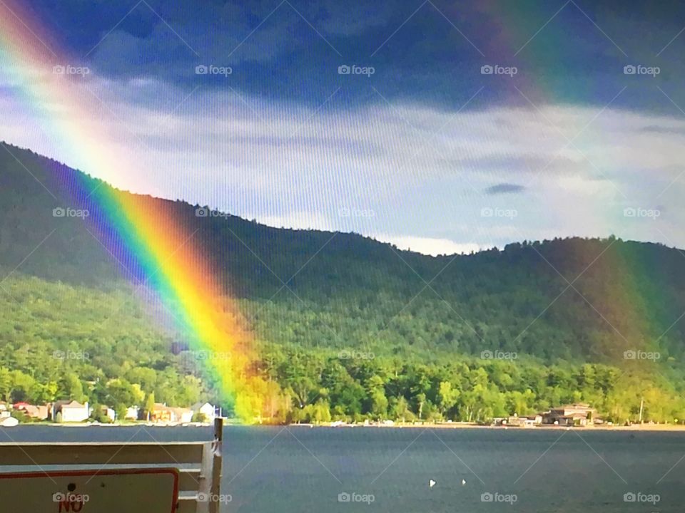 A Double Rainbow!!! :o  Lake George, NY