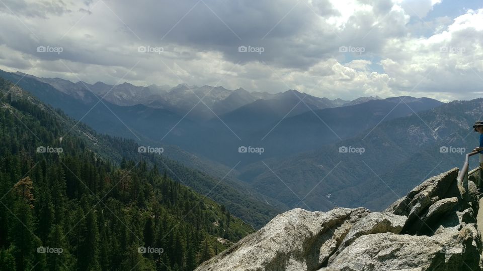 view of mountain range from a peak