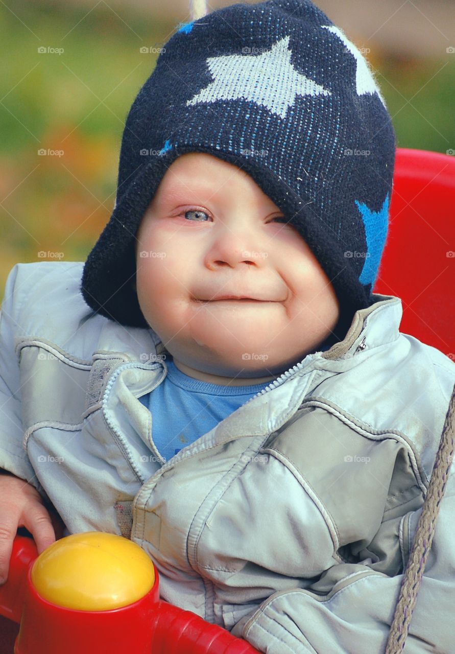 Cute little boy. Pleased and happy