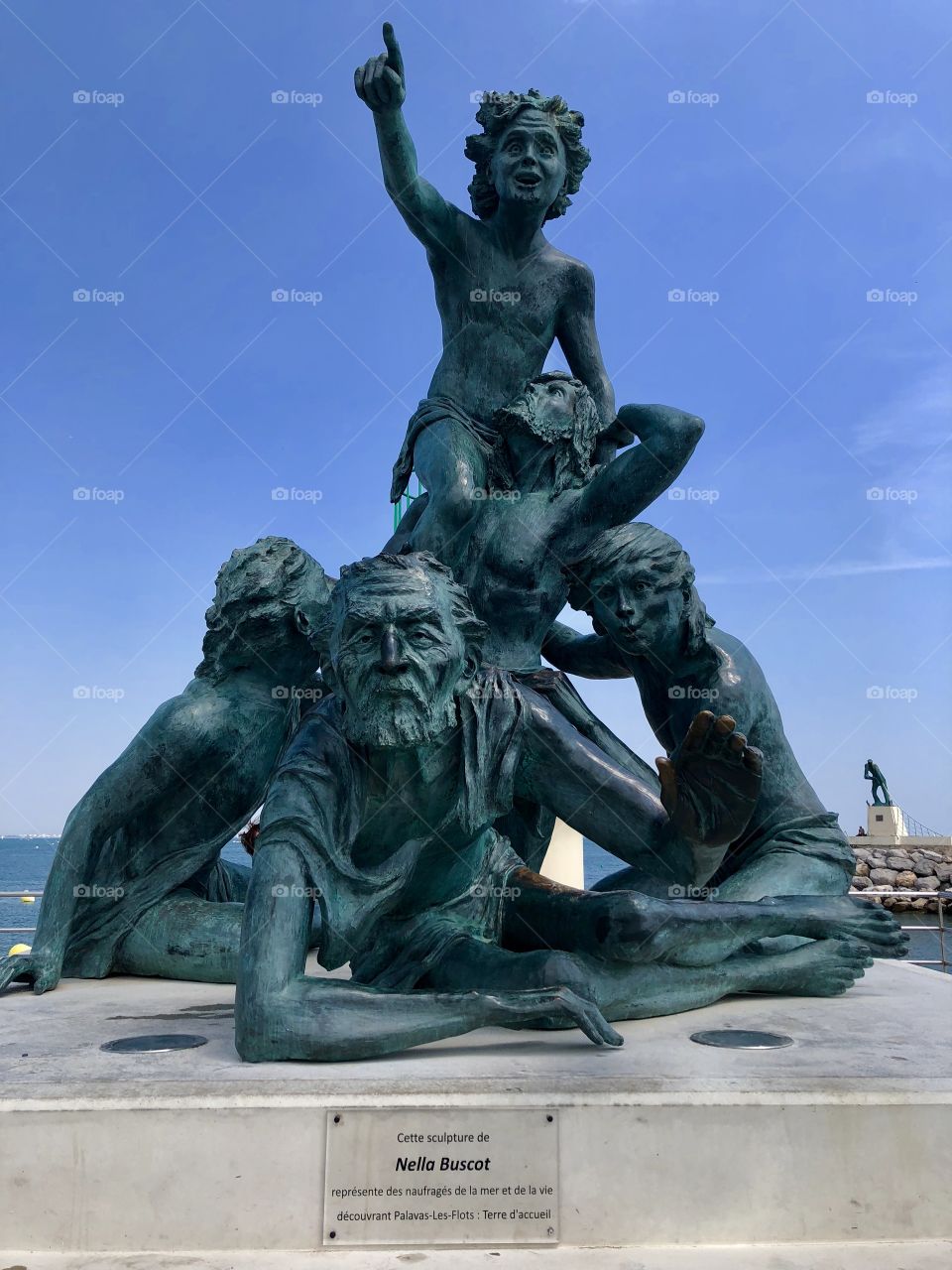 Statues representing sea’s shipwrecked. Palavas-Les-Flots, France.