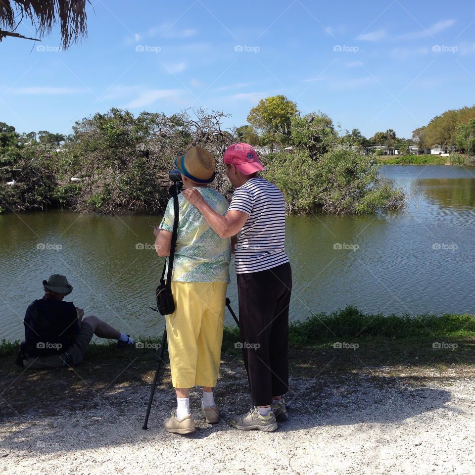 Birdwatching at the lake.