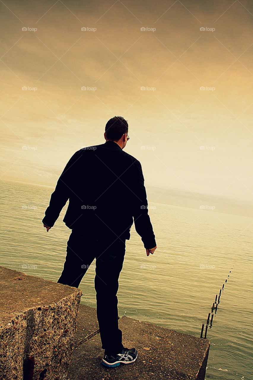 ocean sky water sea by leonbritton123