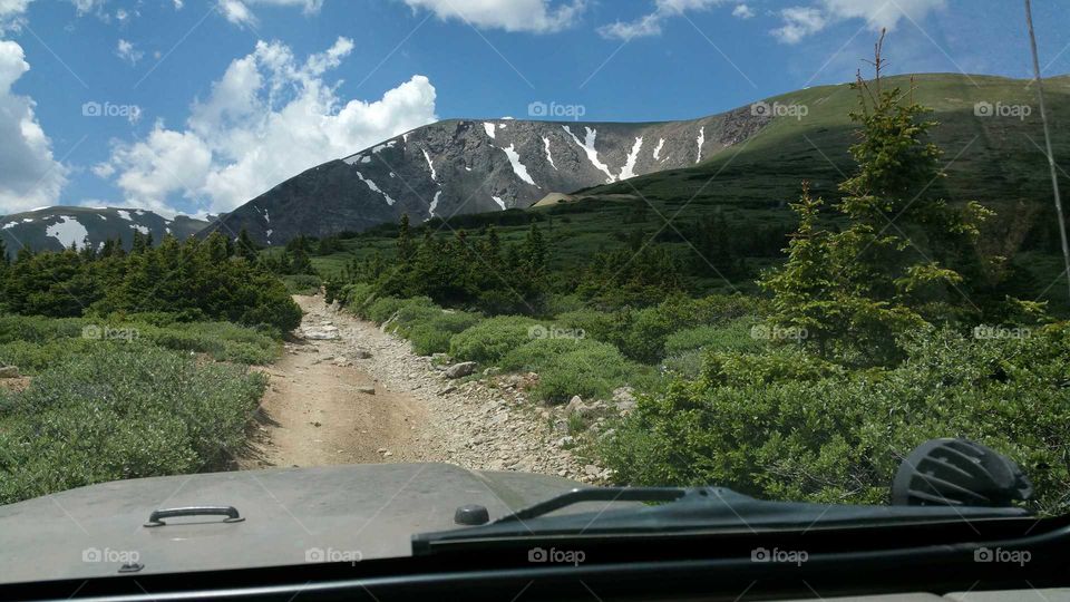 View from the Jeep, I Love it when we're in the front.