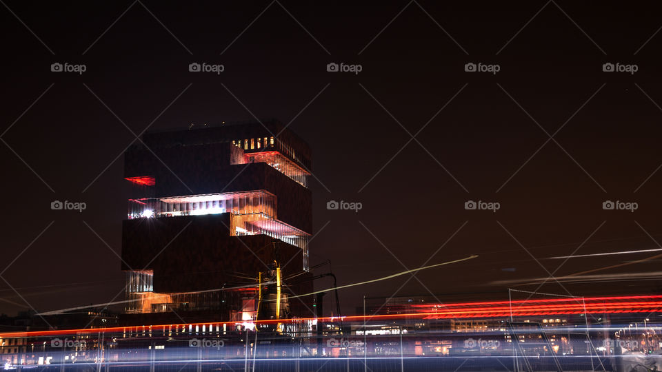 MAS in Antwerp with light trails