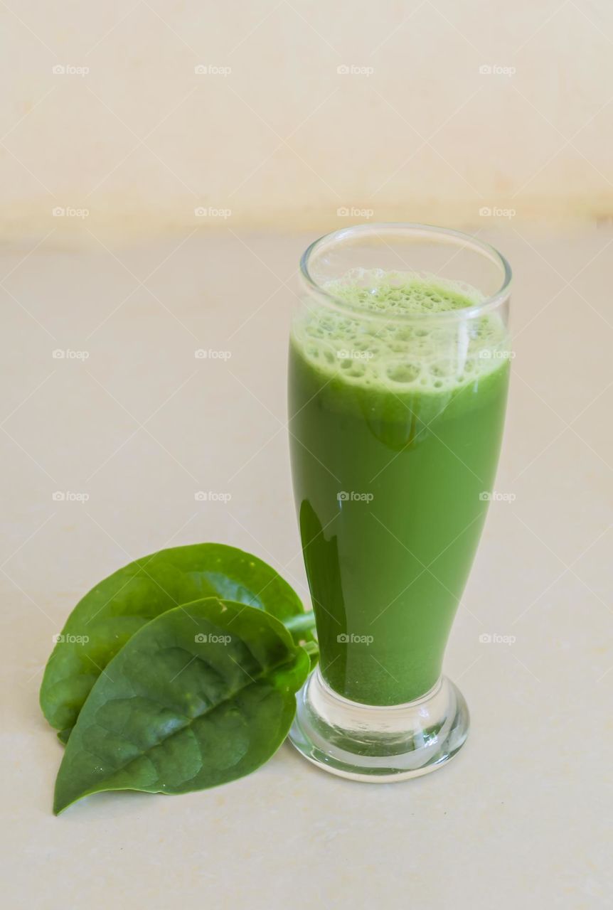 Glass Full Of Spinach Juice