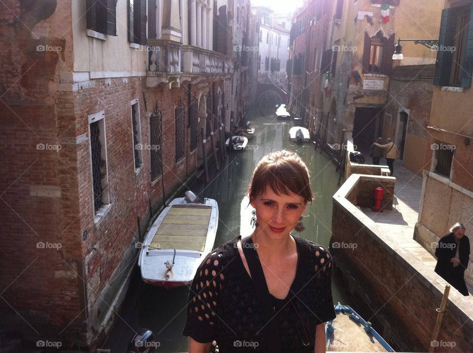 Beautiful wife in Venice 