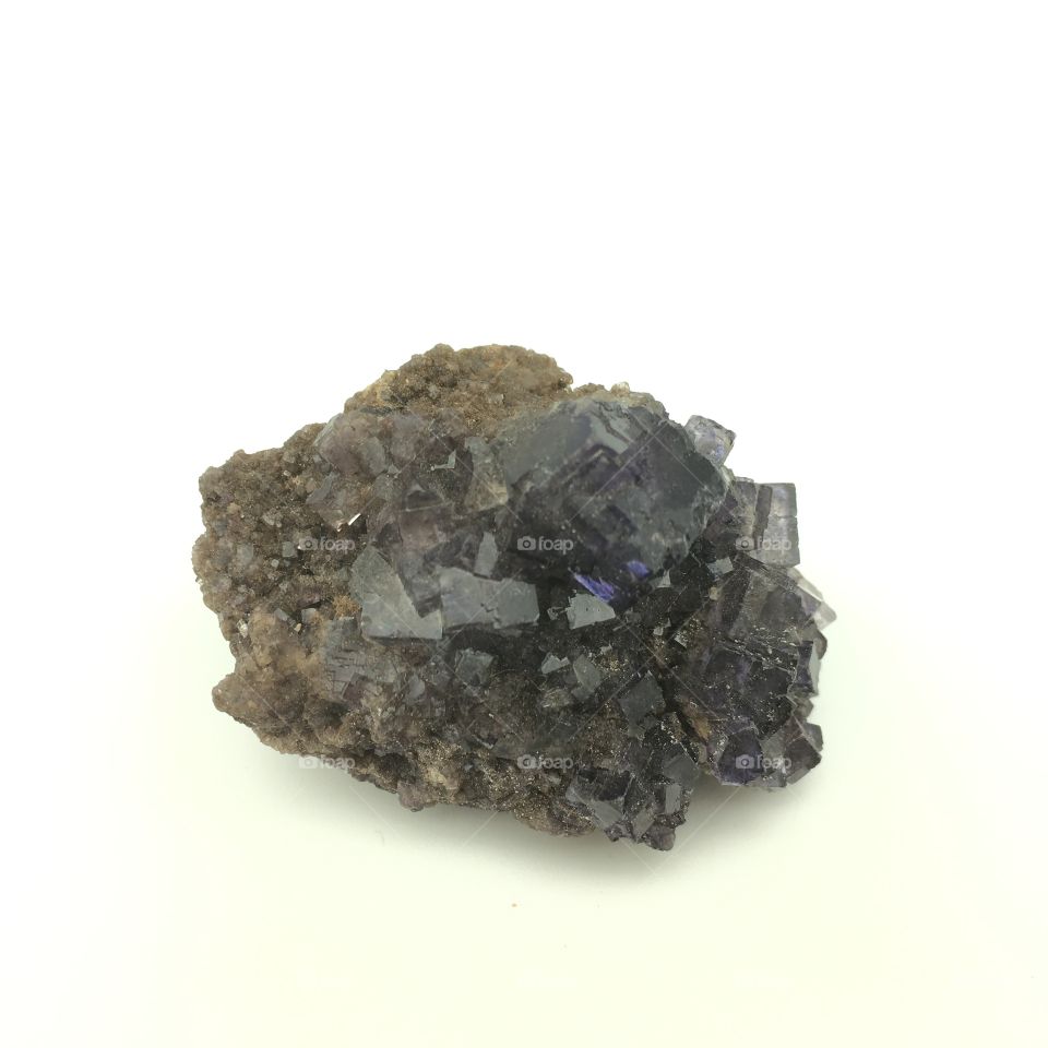 purple fluorite crystal specimen
