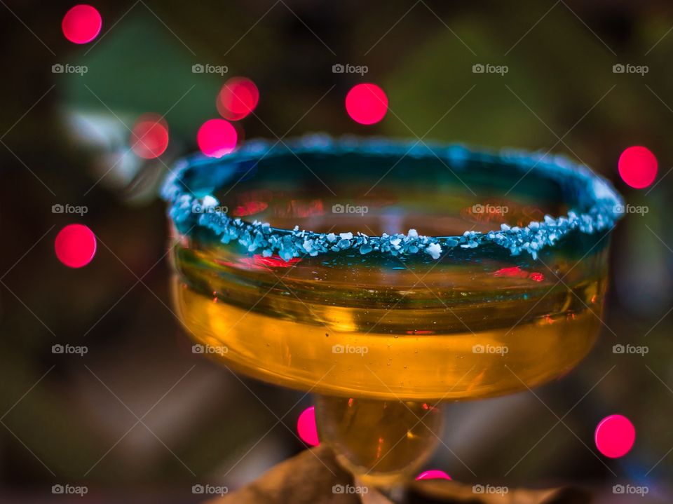 Festive margarita glass