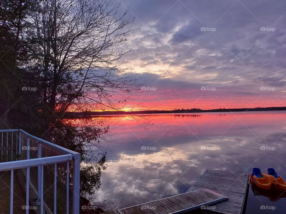 Sunset on lake