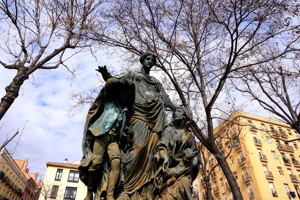 Statue at Plaza del Campillo del Mundo Nuevo, Madrid 
