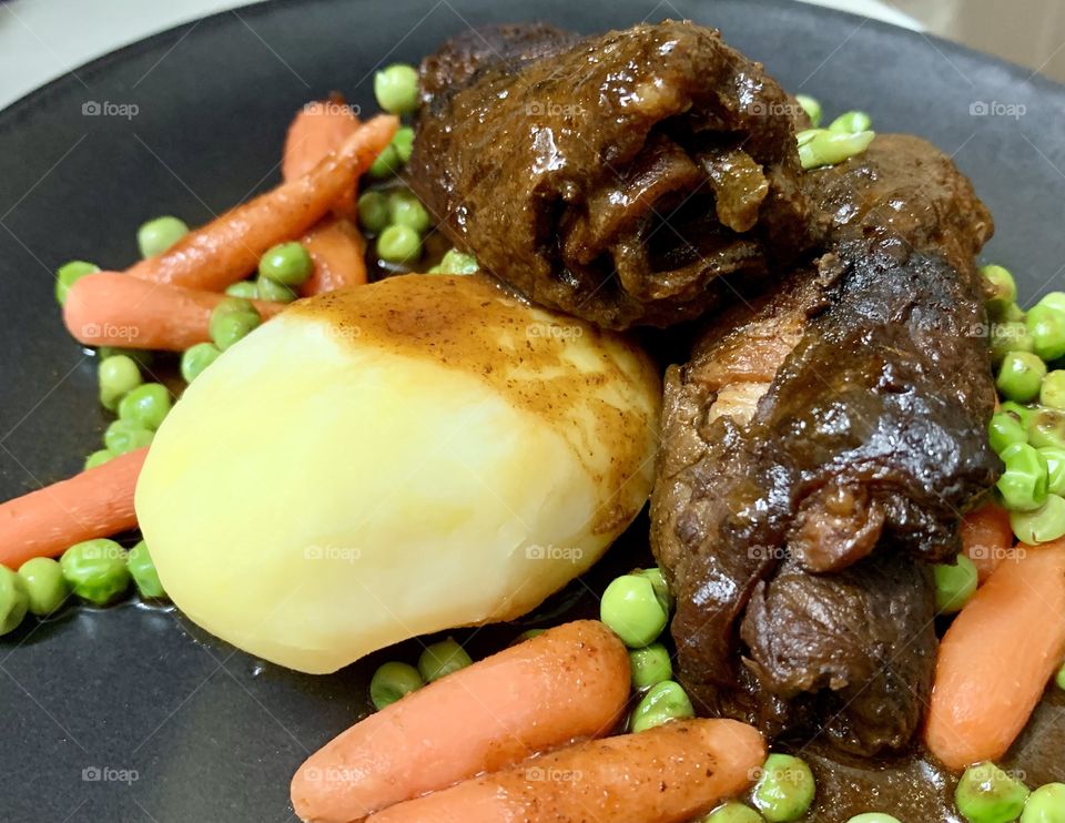 Beef roll as main course today