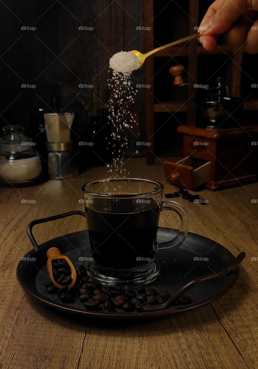 Black Coffee with sugar
