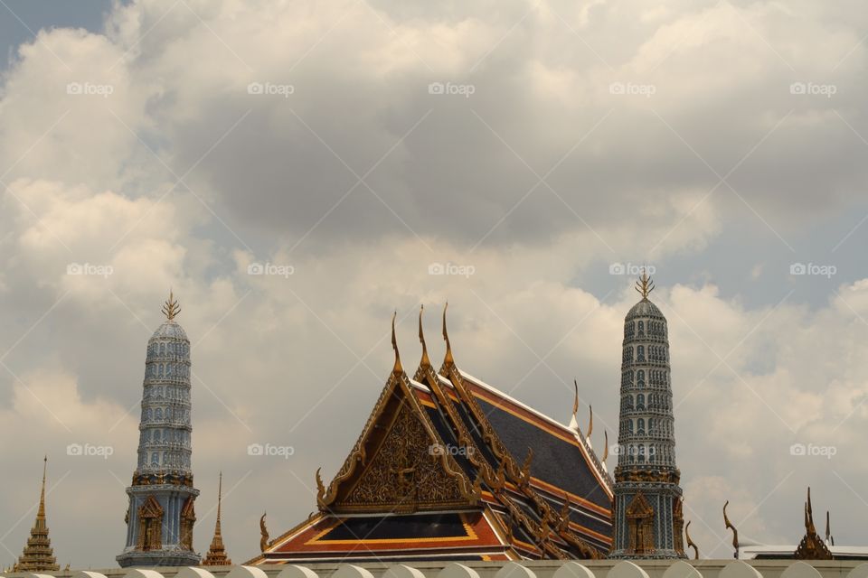 Bangkok temple. It was a day with a lot of hot, but the sky was as it was about to rain