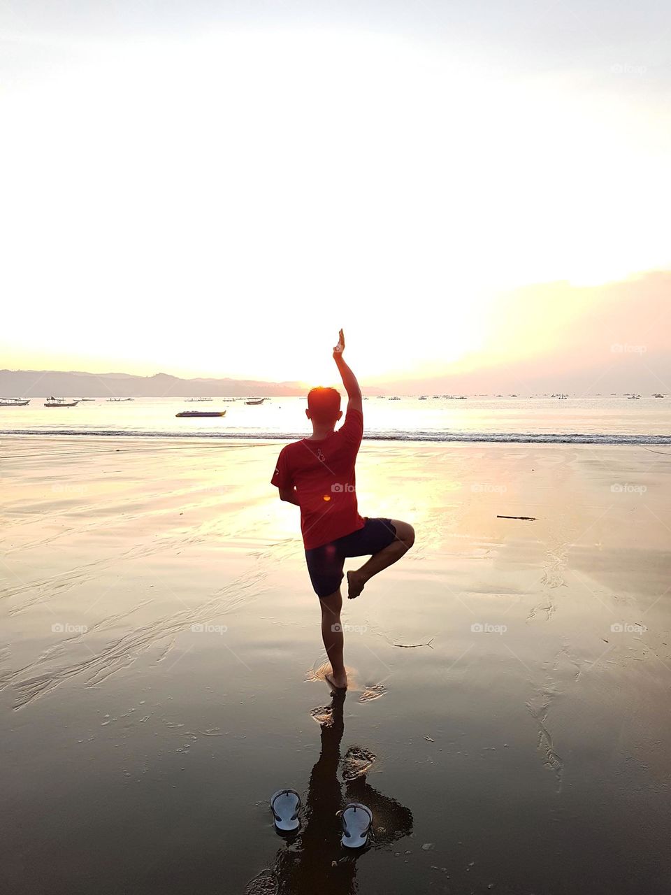 Morning Yoga in the beach