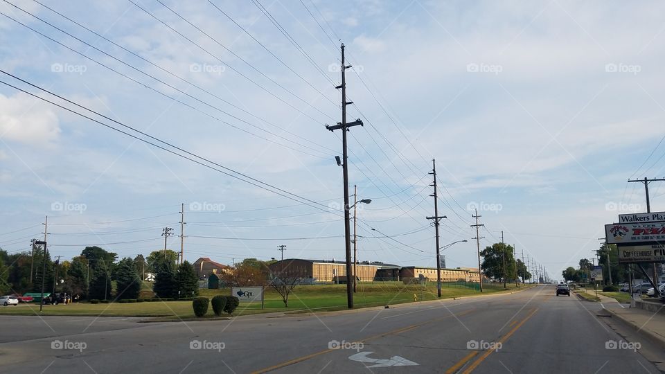 Road, Transportation System, Street, No Person, Wire