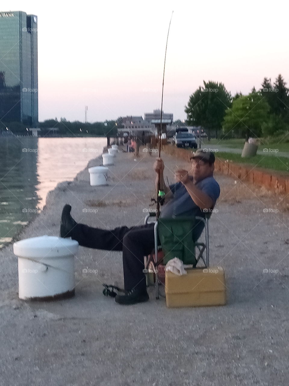Fishing trip to downtown Toledo Ohio,on the Maumee River.