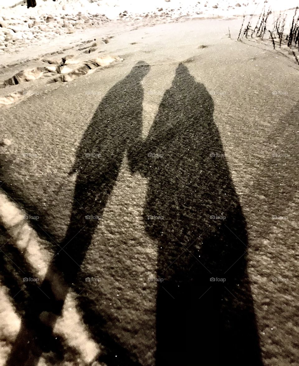 Shadows on snow