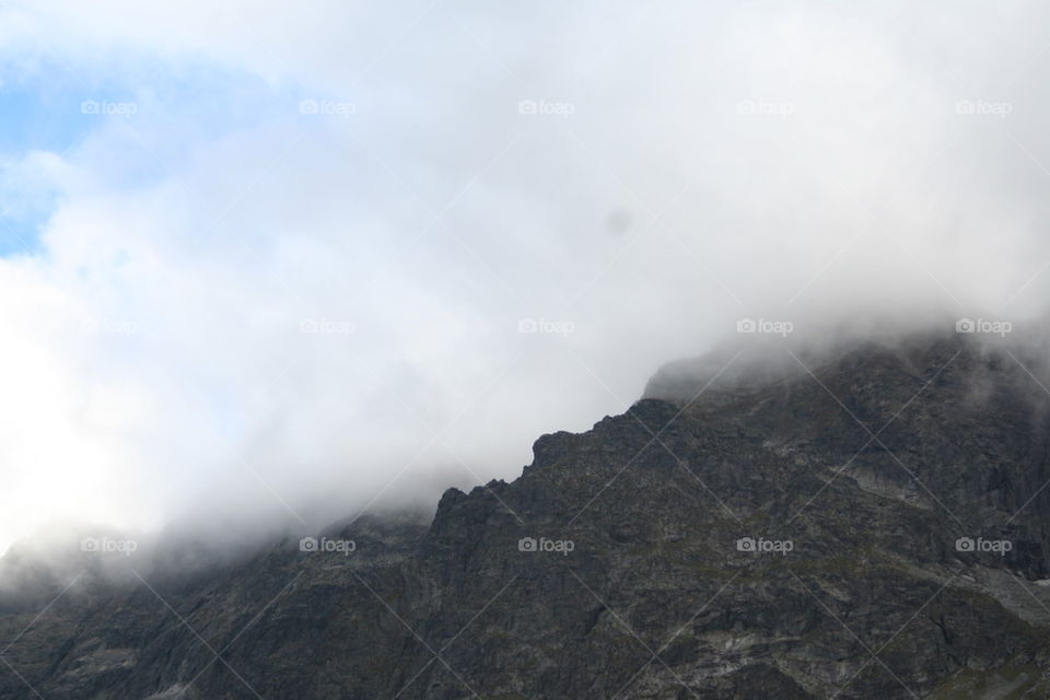 cloudy high mountain