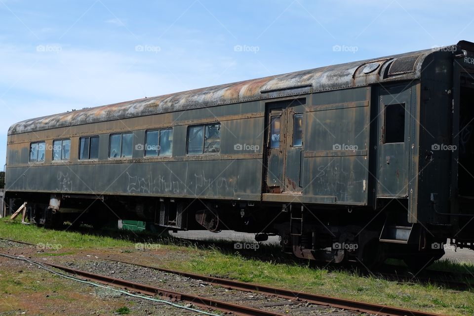 Old vintage rusted train coach