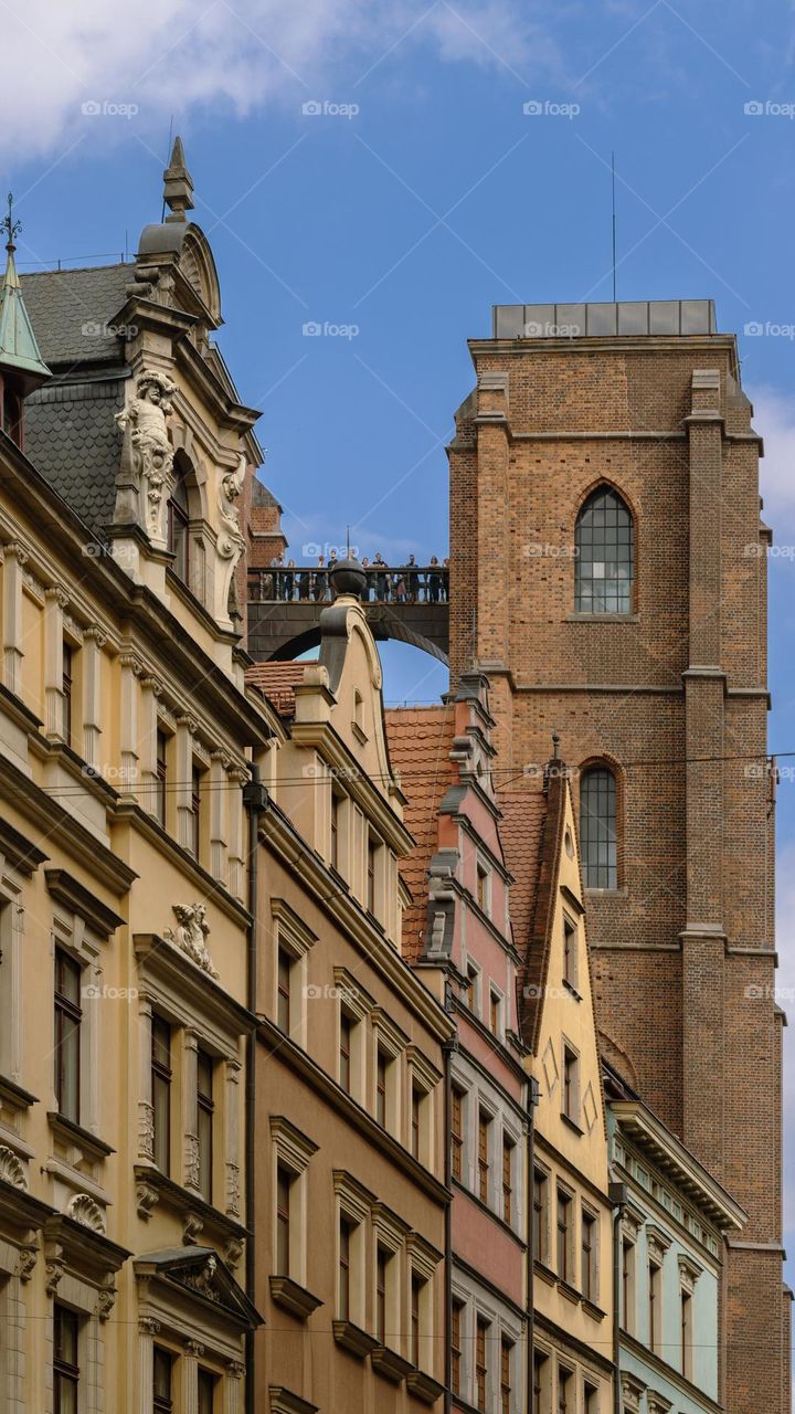 popular viewing footbridge between the church towers