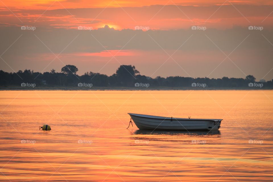 Water, Sunset, Dawn, Lake, Watercraft