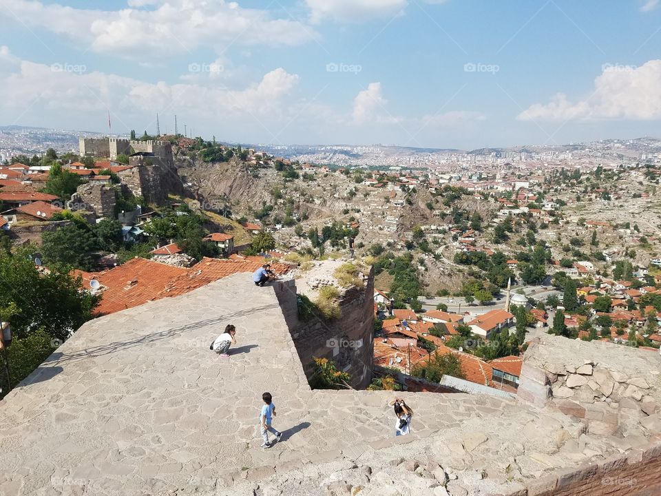 a view from the top of the ankara castle in Turkey