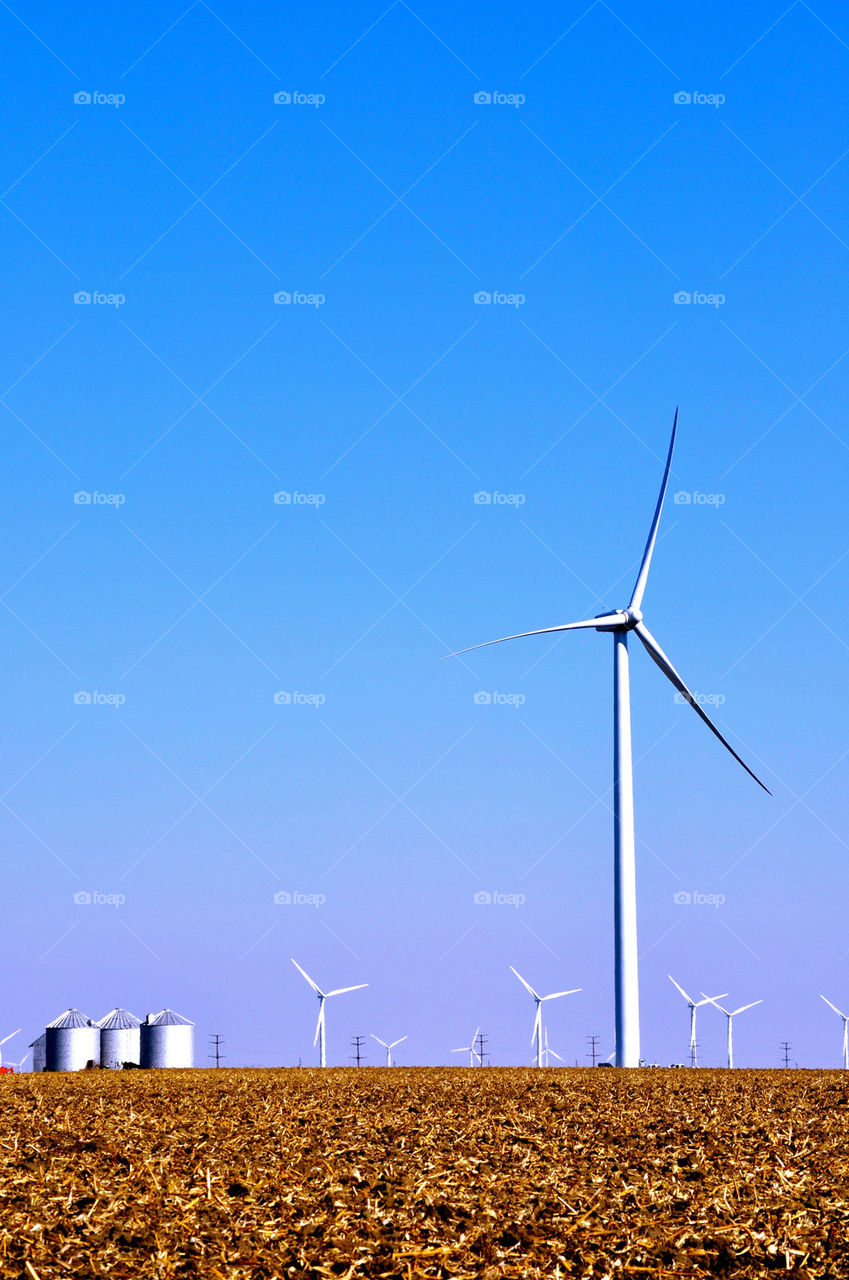 farm wind turbine indiana sky by refocusphoto