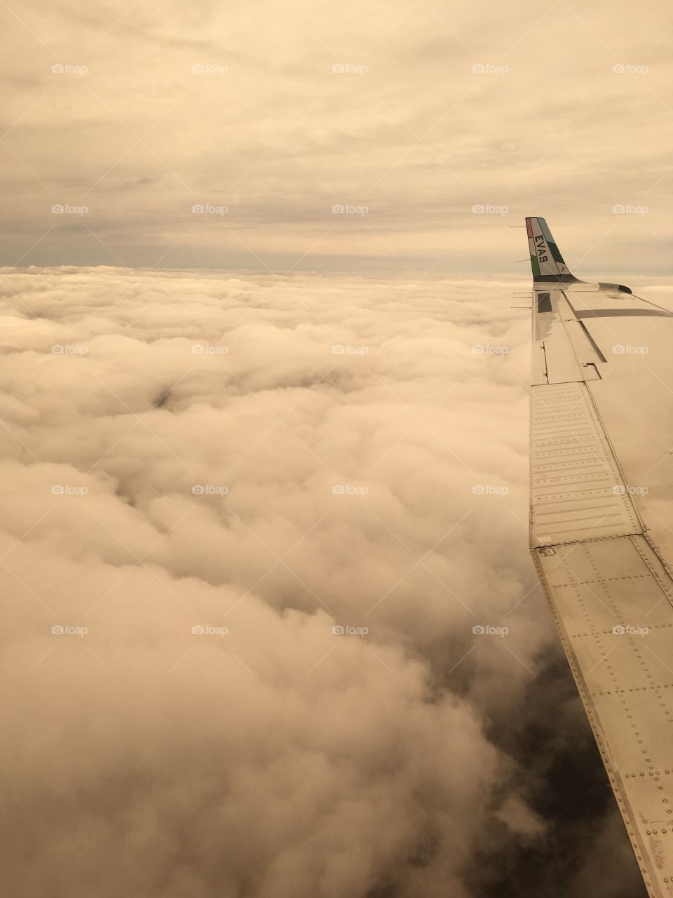 Flying over clouds