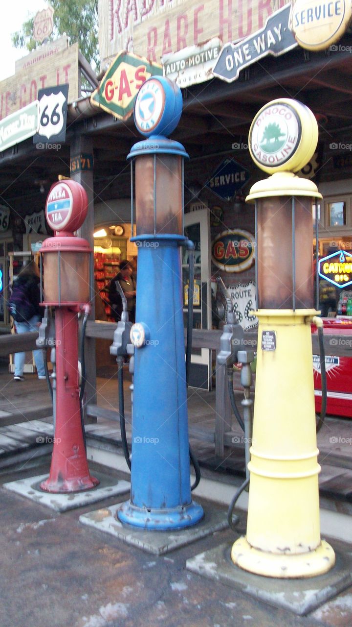 Old gas pumps