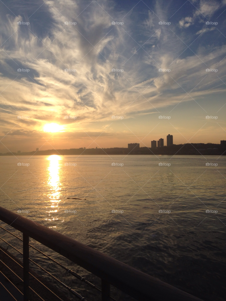 nyc sky sunset river by abdulai