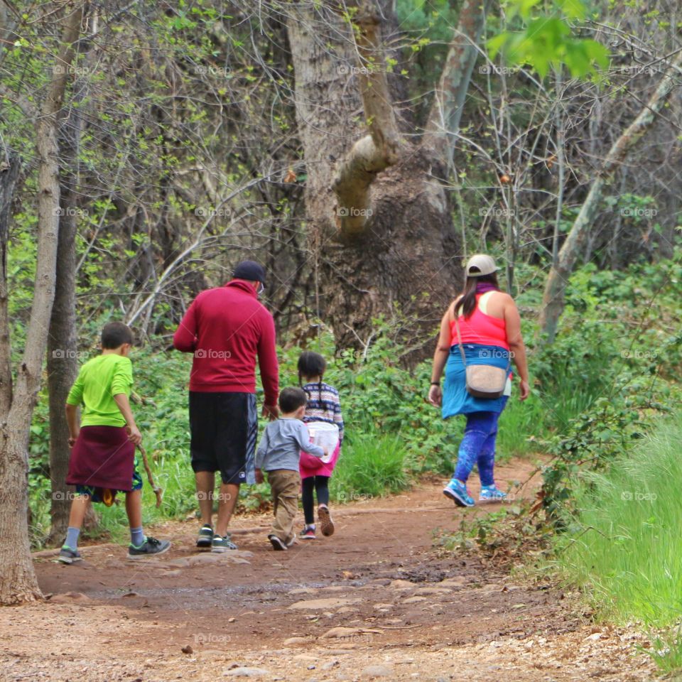 Family hiking