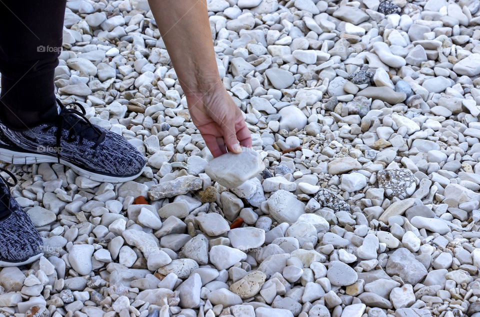 Texture of a beach pebbles