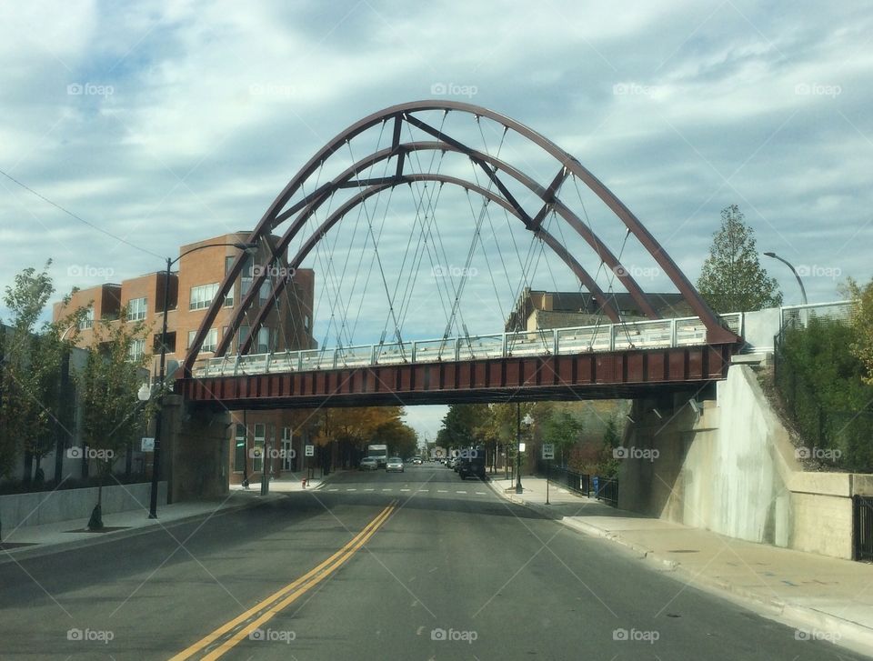 Bloomingdale Trail - Milwaukee Avenue Overpass. Chicago, Illinois. Built 1913 for the railroad. Arch added 2015. 