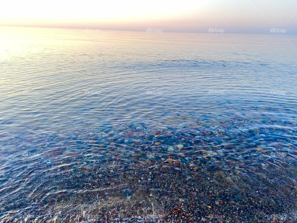 Stones in Lake Superior in Upper Peninsula Michigan