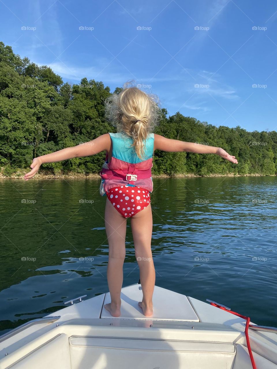 Enjoying a beautiful hot summer day out on the boat 