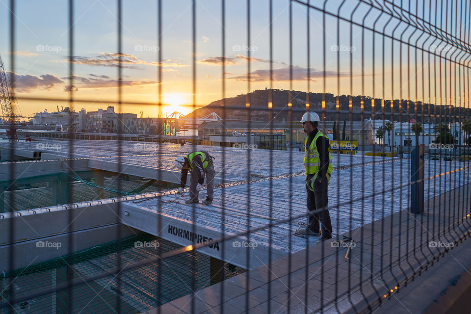 Working at sunset