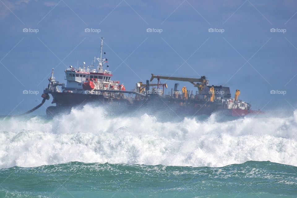 Ship at high seas