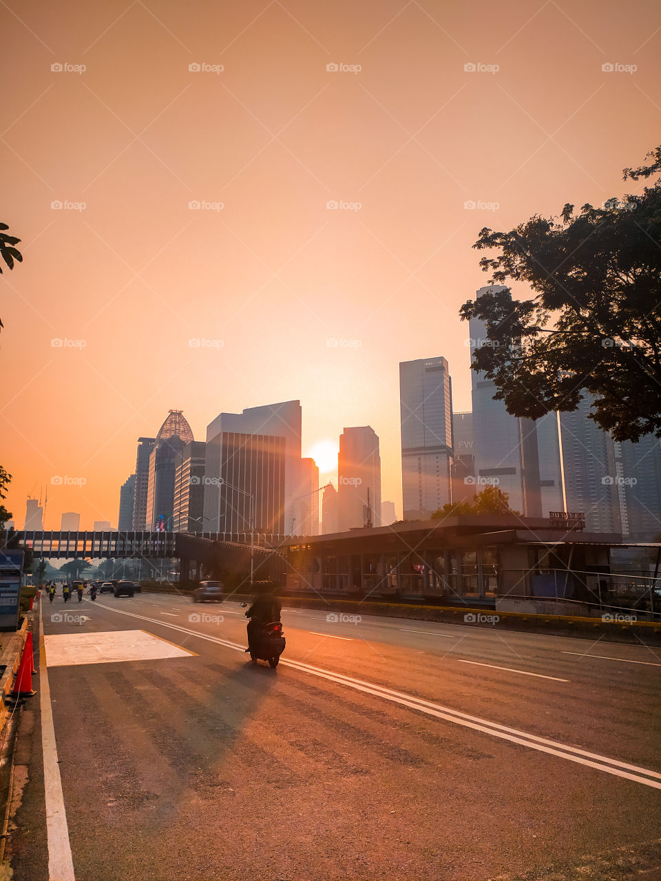 Sunday Morning at Street Sudirman, Jakarta, Indonesia
