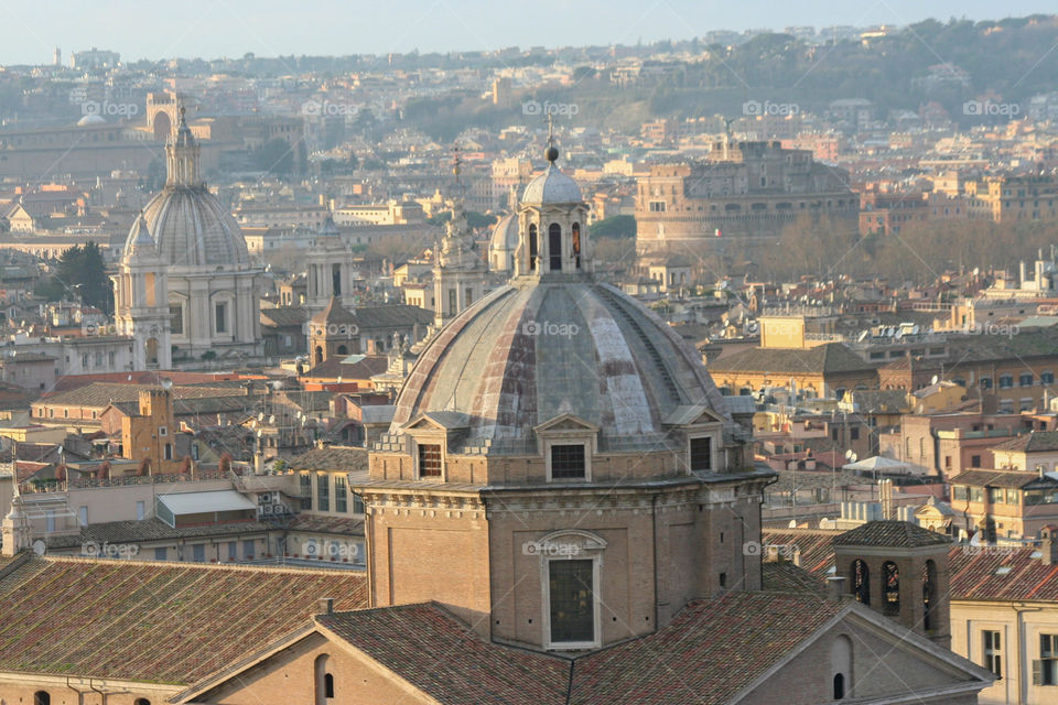 Beautiful birds eye view of the city. 