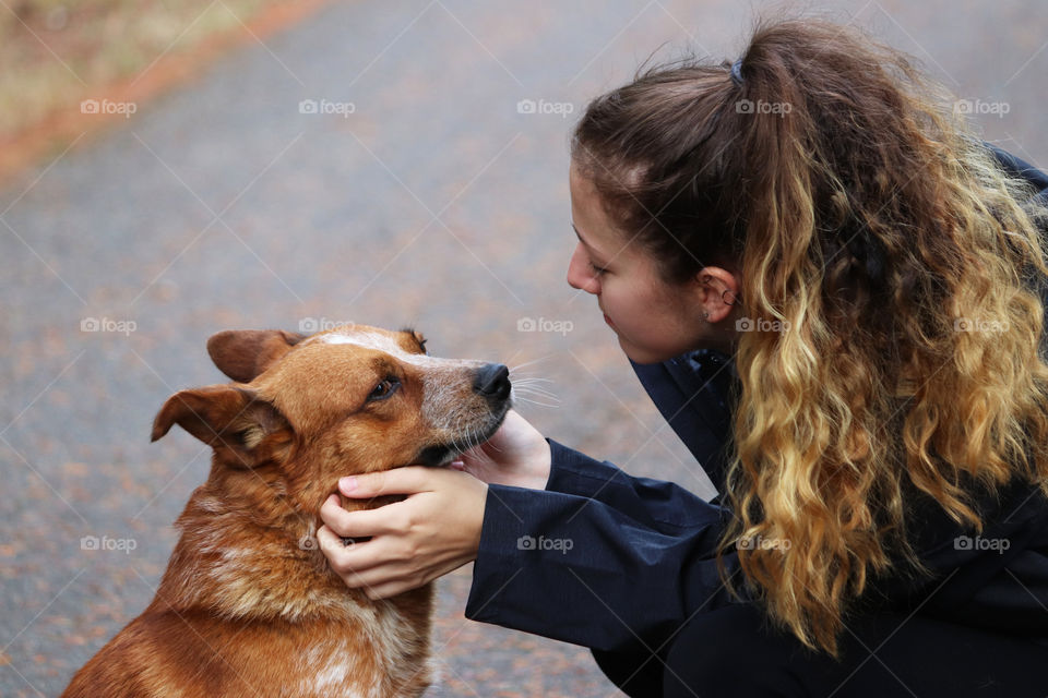 Young woman with her dog