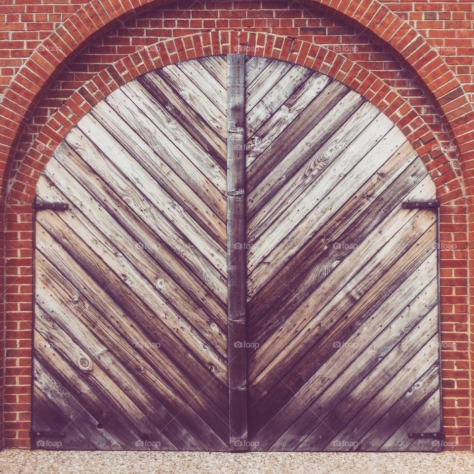 Wine cellar door. Door to a wine cellar at a local winery