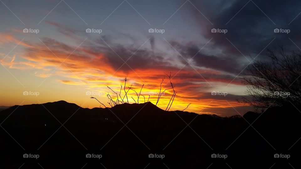Fire in the Sky. Beautiful Arizona Sunset while out hiking 