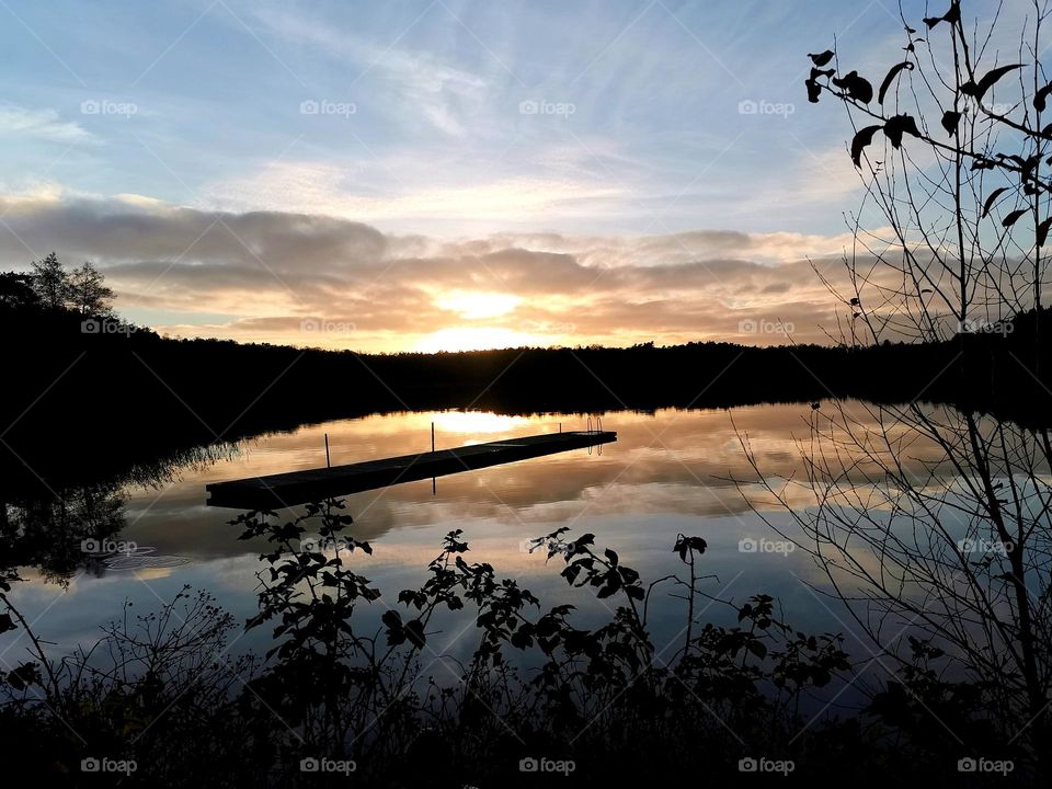 Sunset by the lake