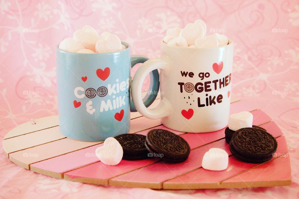 Cookies and Milk mugs Valentine's Day Love
