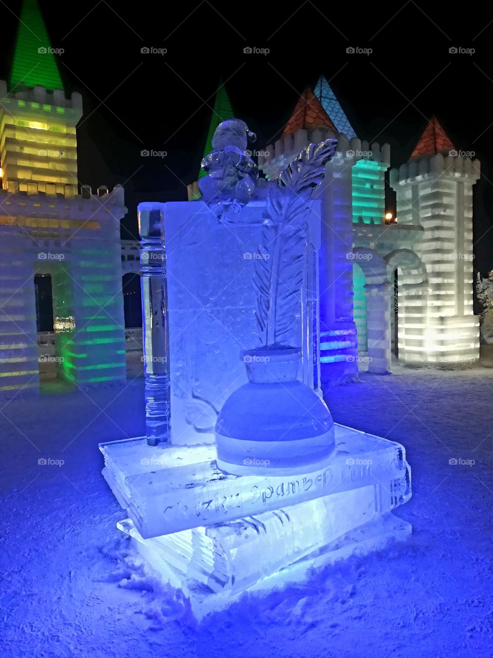 Ice sculptures.  Mobile photo.