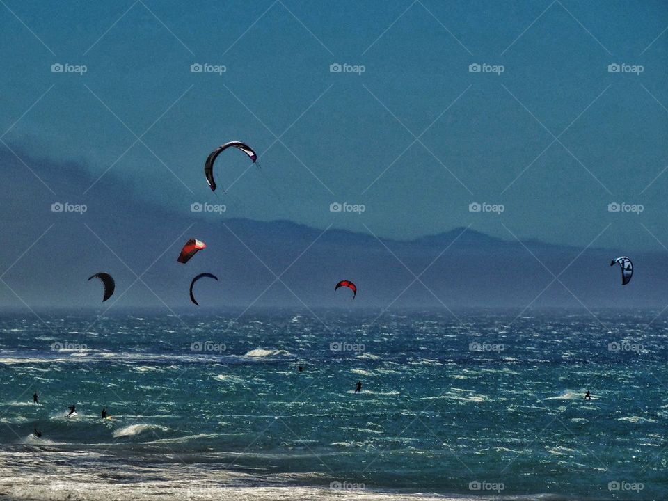 Parasails off the coast of California