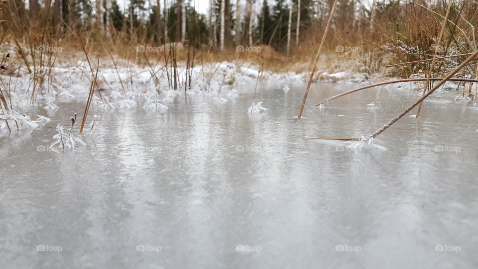 Frozen lake